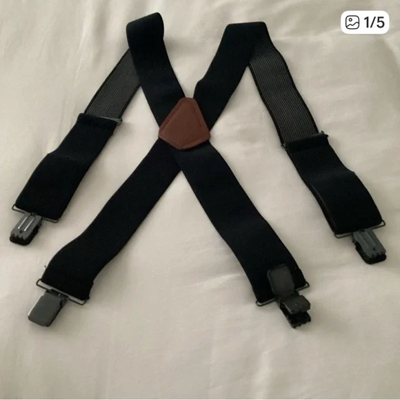 Men’s Black Suspenders - Picture 1 of 5